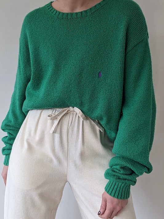 Vintage Ralph Lauren Lime Cotton Sweater