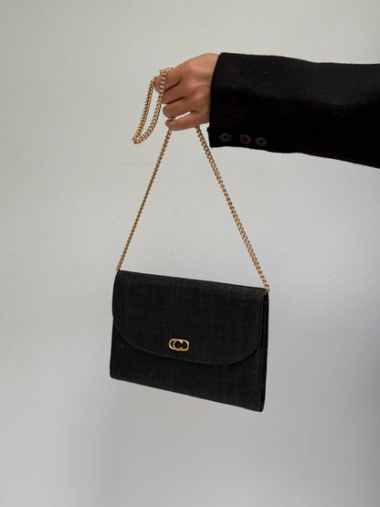 Lovely Vintage Onyx Woven Envelope Purse