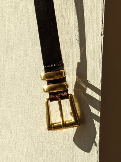 Bold Vintage Espresso Smooth Leather Belt