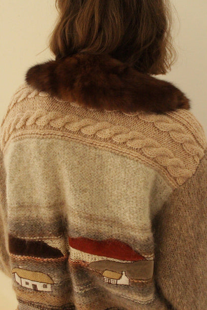 Vintage Caramel Fur Collar