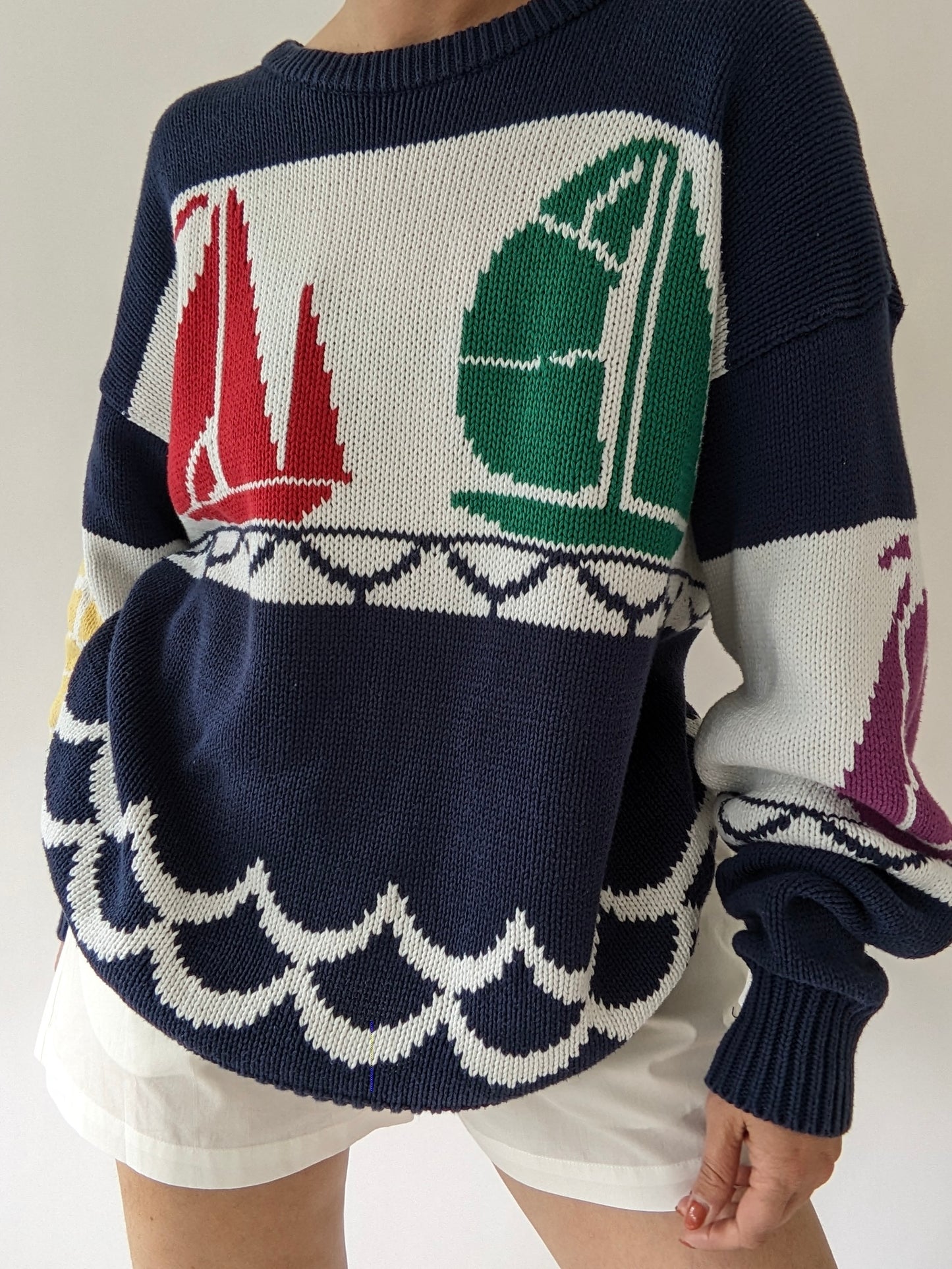 Amazing Vintage Sailing Cotton Sweater