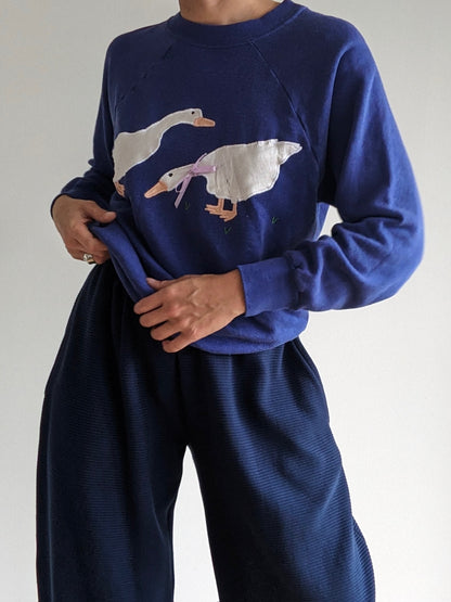 Sweetest Vintage Goose Appliqué Sweatshirt