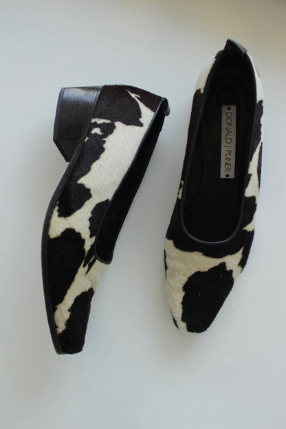 Rare Vintage Calf Hair Block Heel Shoe