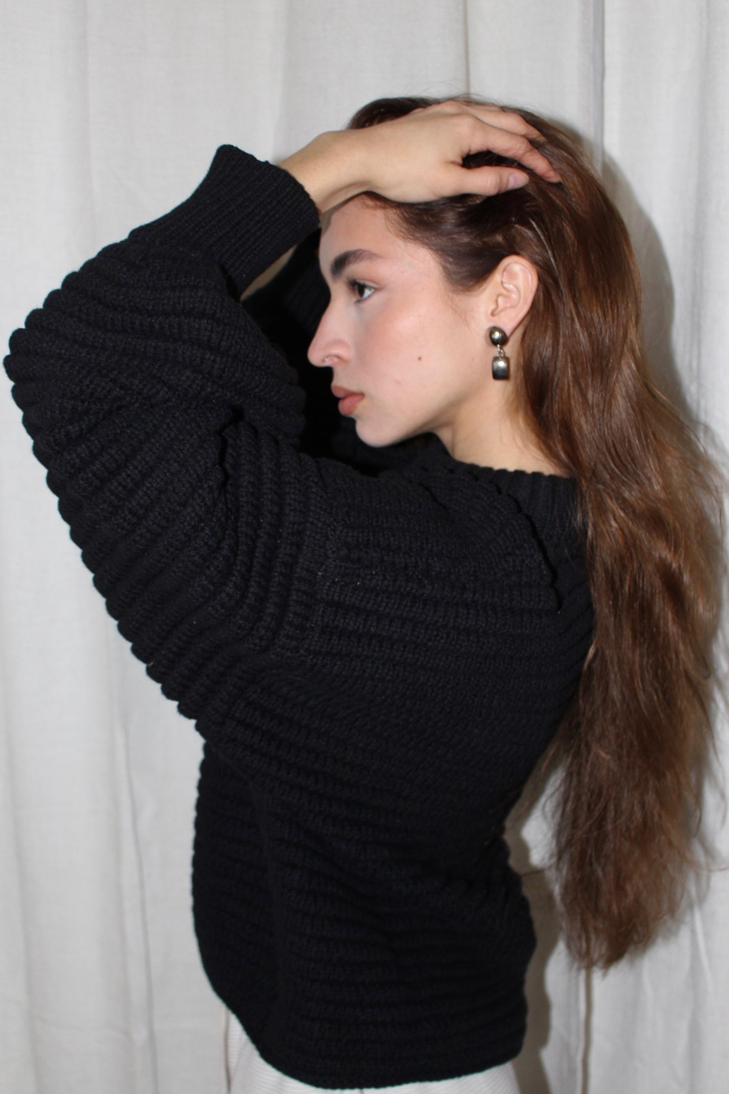 Vintage Silver Modernist Drop Earrings