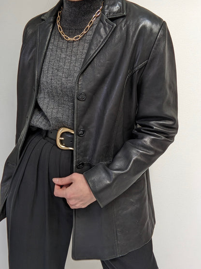 Classic Vintage Faded Black Leather Jacket
