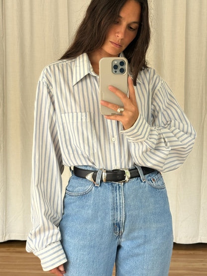 Vintage Christian Dior Sky Striped Button Down