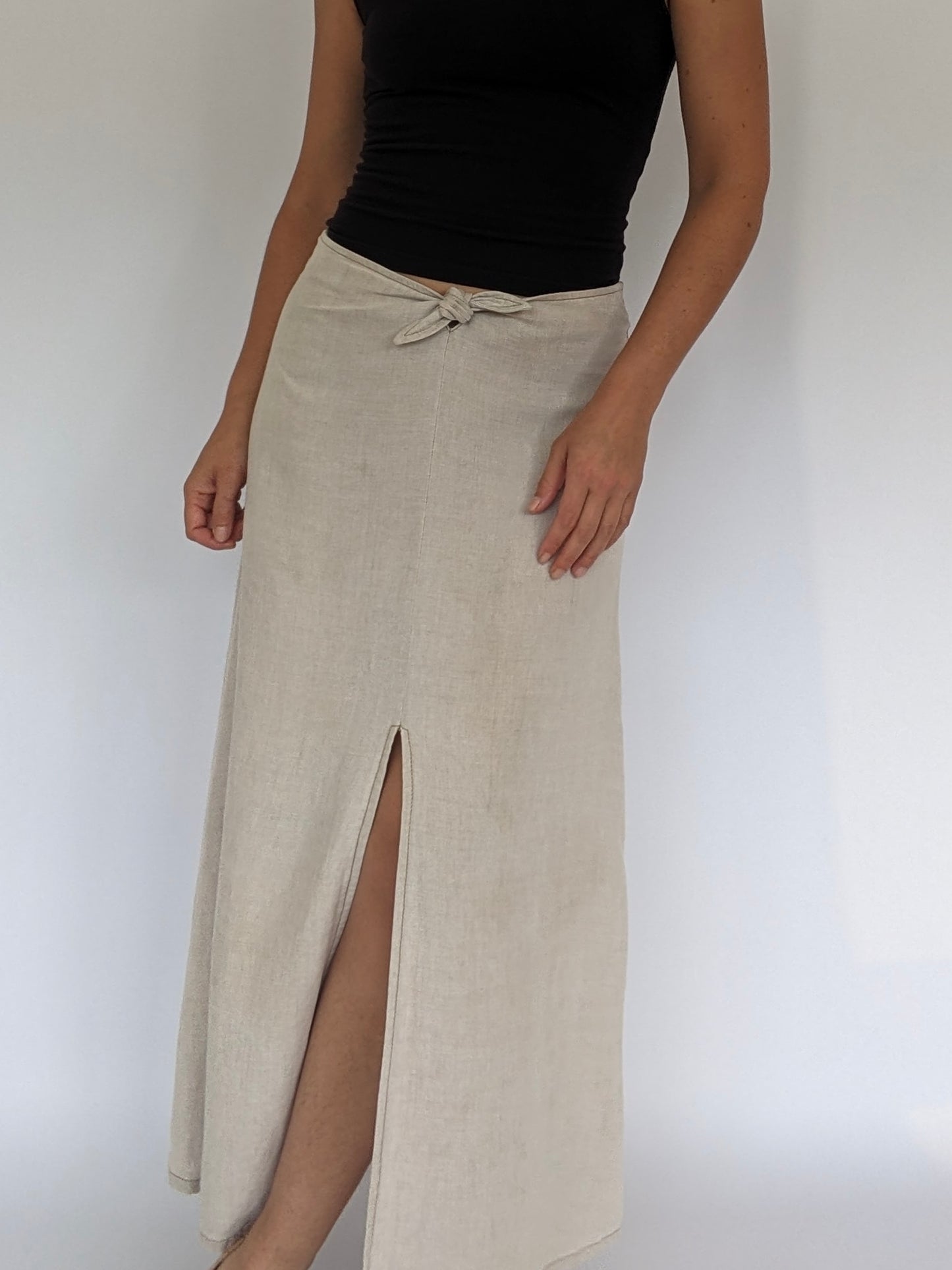 Vintage Guess Linen Tie Skirt