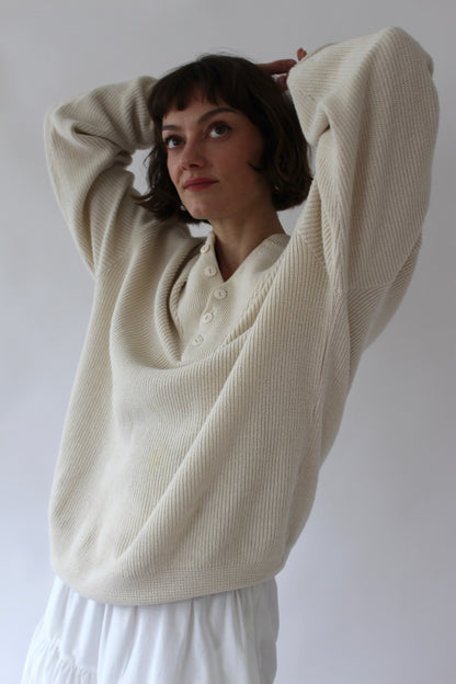 Favorite Vintage Cream Cotton Henley