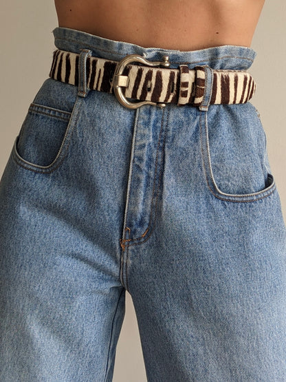 Rare Vintage Zebra-Printed Pony Hair Belt