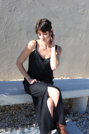 Na Nin Carolyn Raw Silk Slip Dress / Available in Cream & Black