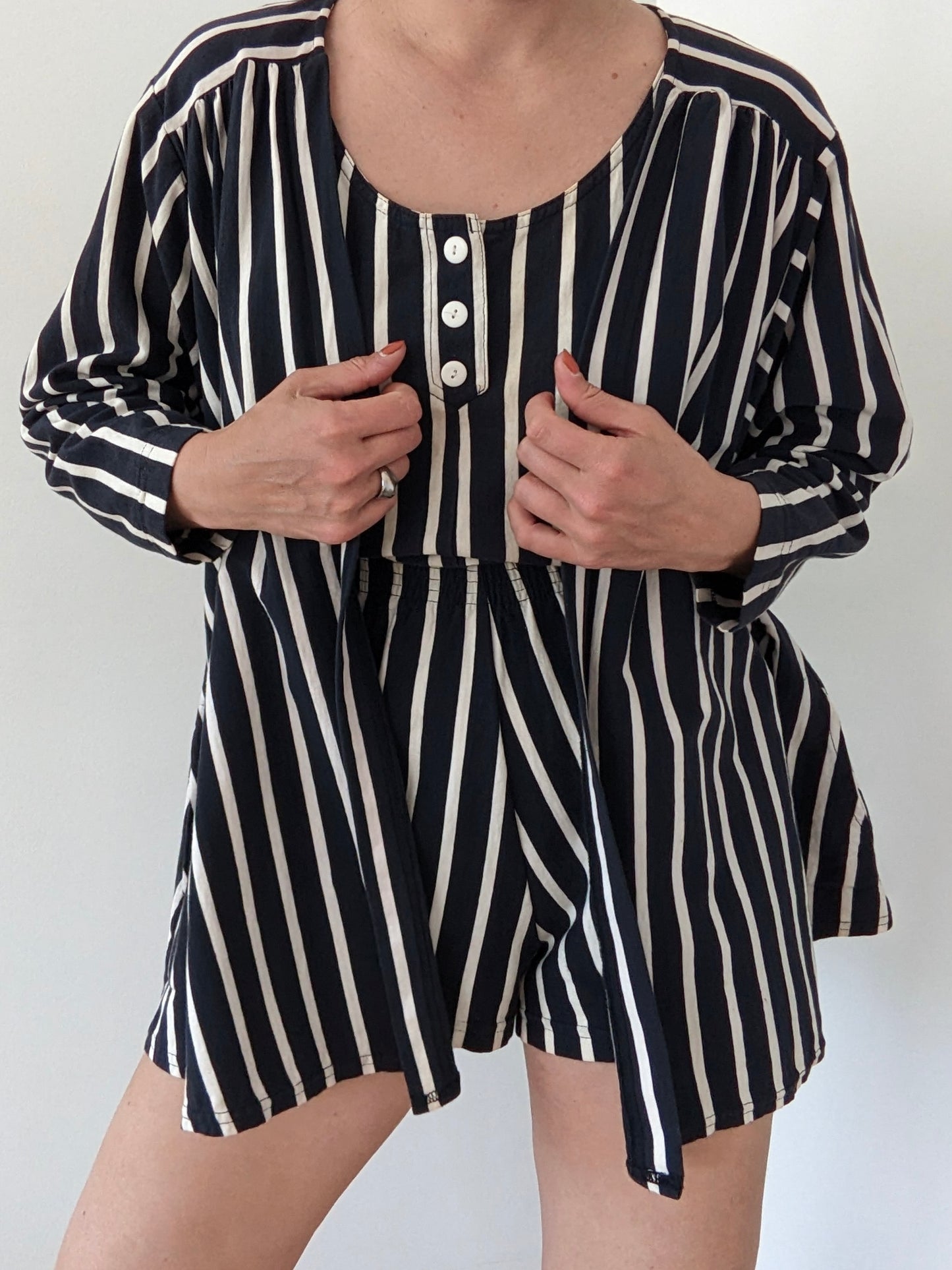 Incredible Vintage Striped Romper & Jacket Set