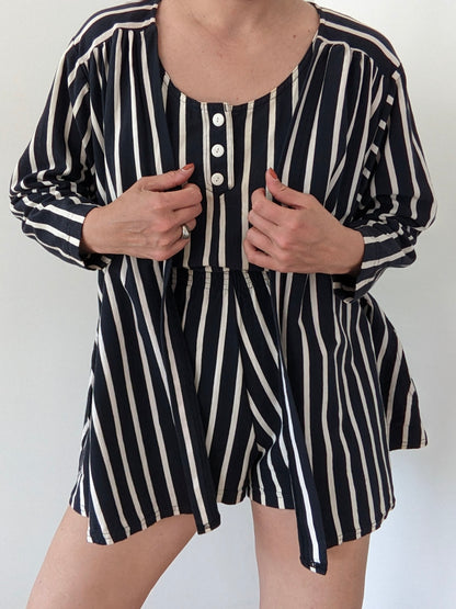 Incredible Vintage Striped Romper & Jacket Set