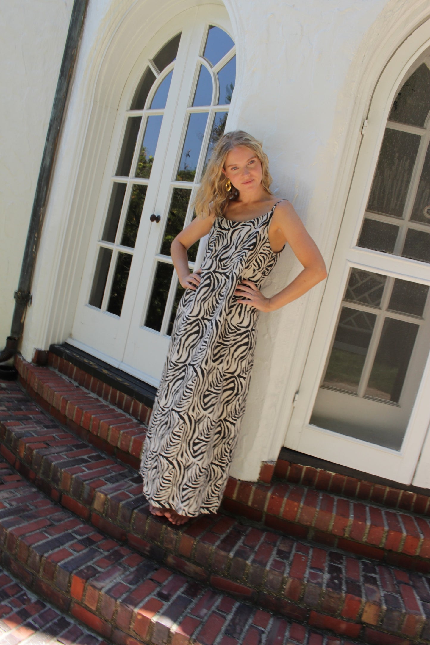Favorite Vintage Zebra-Print Linen Dress