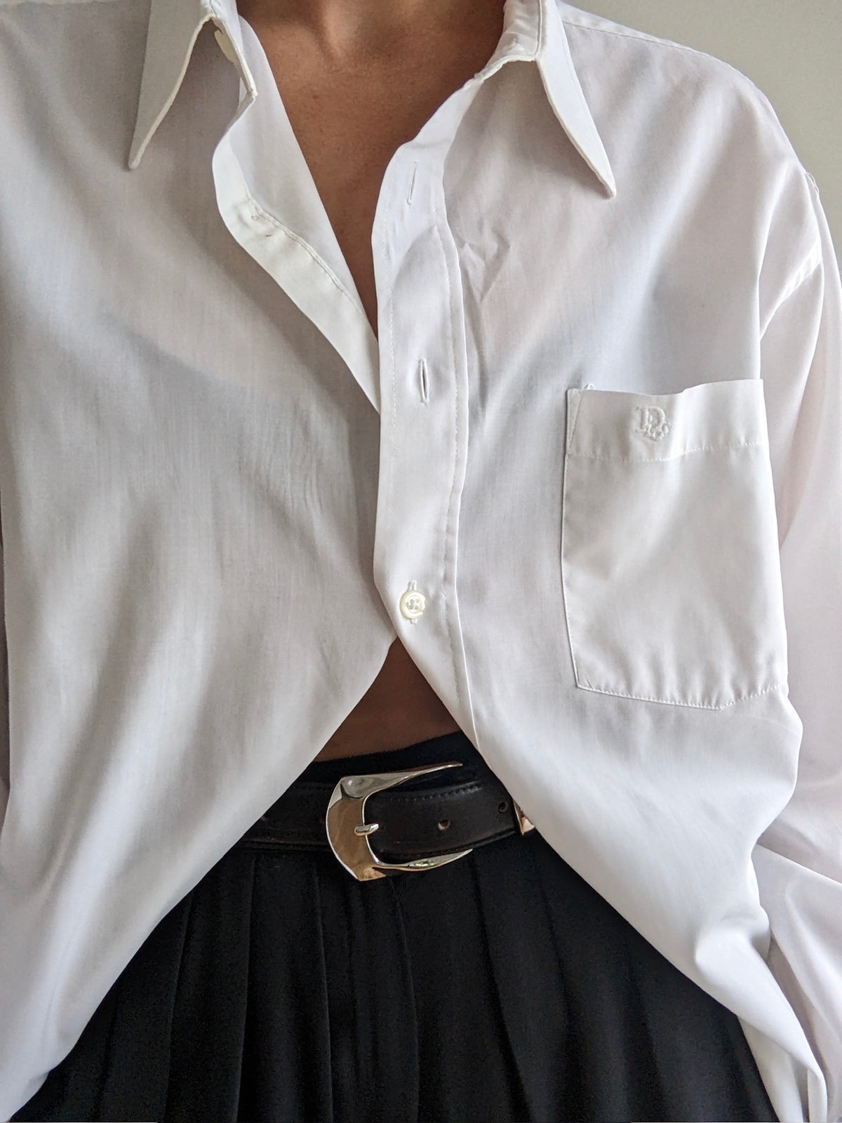 Vintage Christian Dior Crisp White Cotton Shirt