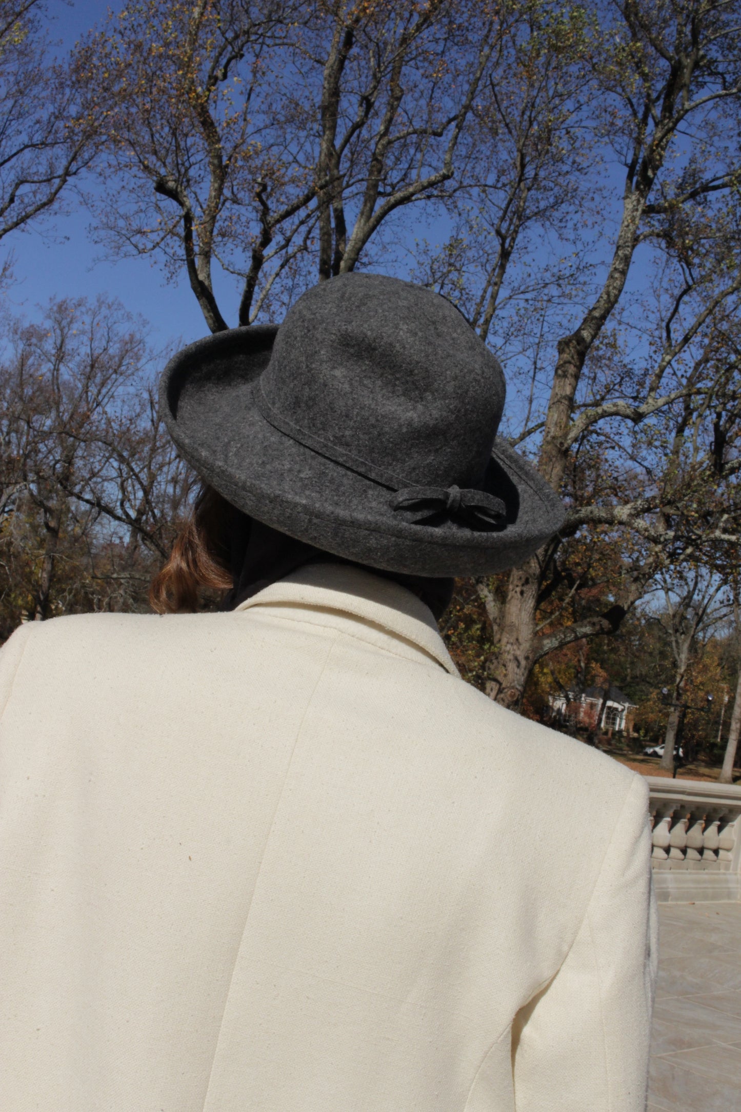 Vintage Smoke Felted Wool Tie Hat