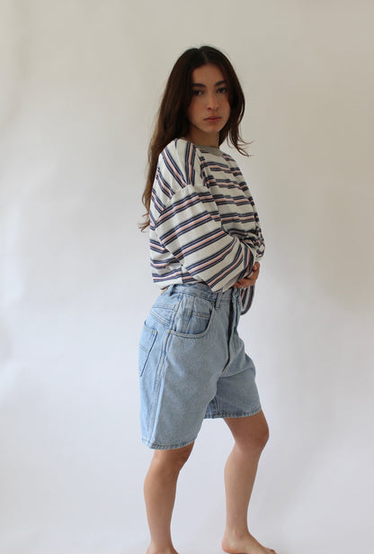 Vintage High-Rise Blue Denim Shorts