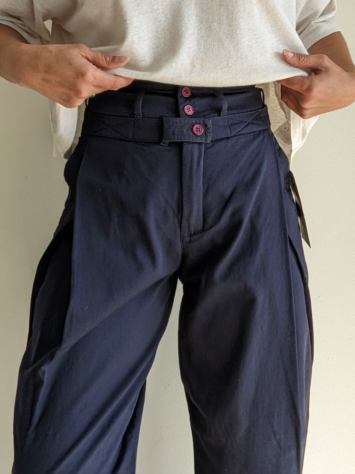 Vintage Midnight Pleated Twill Trousers