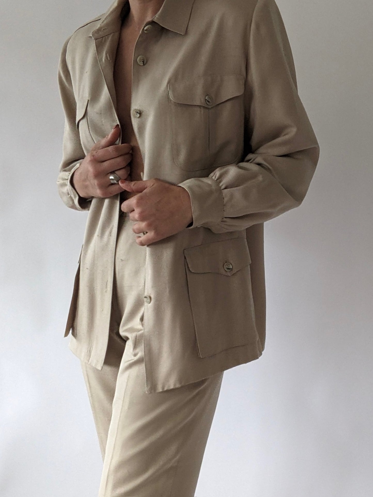 Stunning Vintage Silk Pant Set