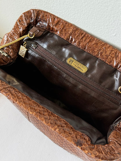 Vintage Anne Klein Snakeskin Clutch Purse
