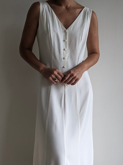 Vintage Sleevless Ivory Summer Dress