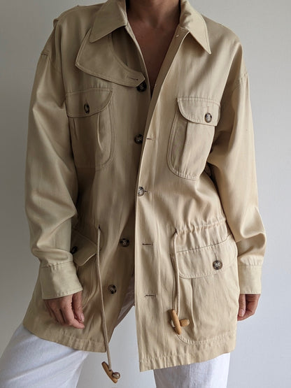 Vintage Sand Twilled Silk Chore Jacket