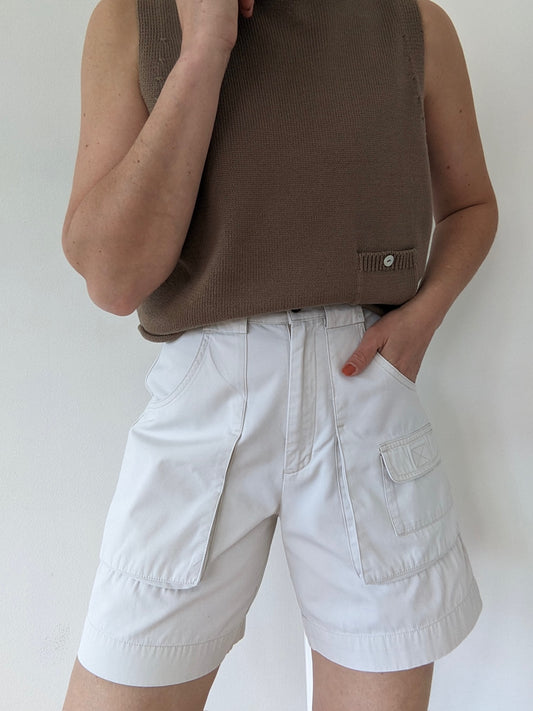 90s Khaki Cotton Cargo Shorts