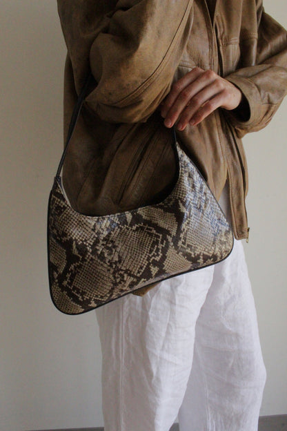 2000s Snake-Embossed Leather Purse