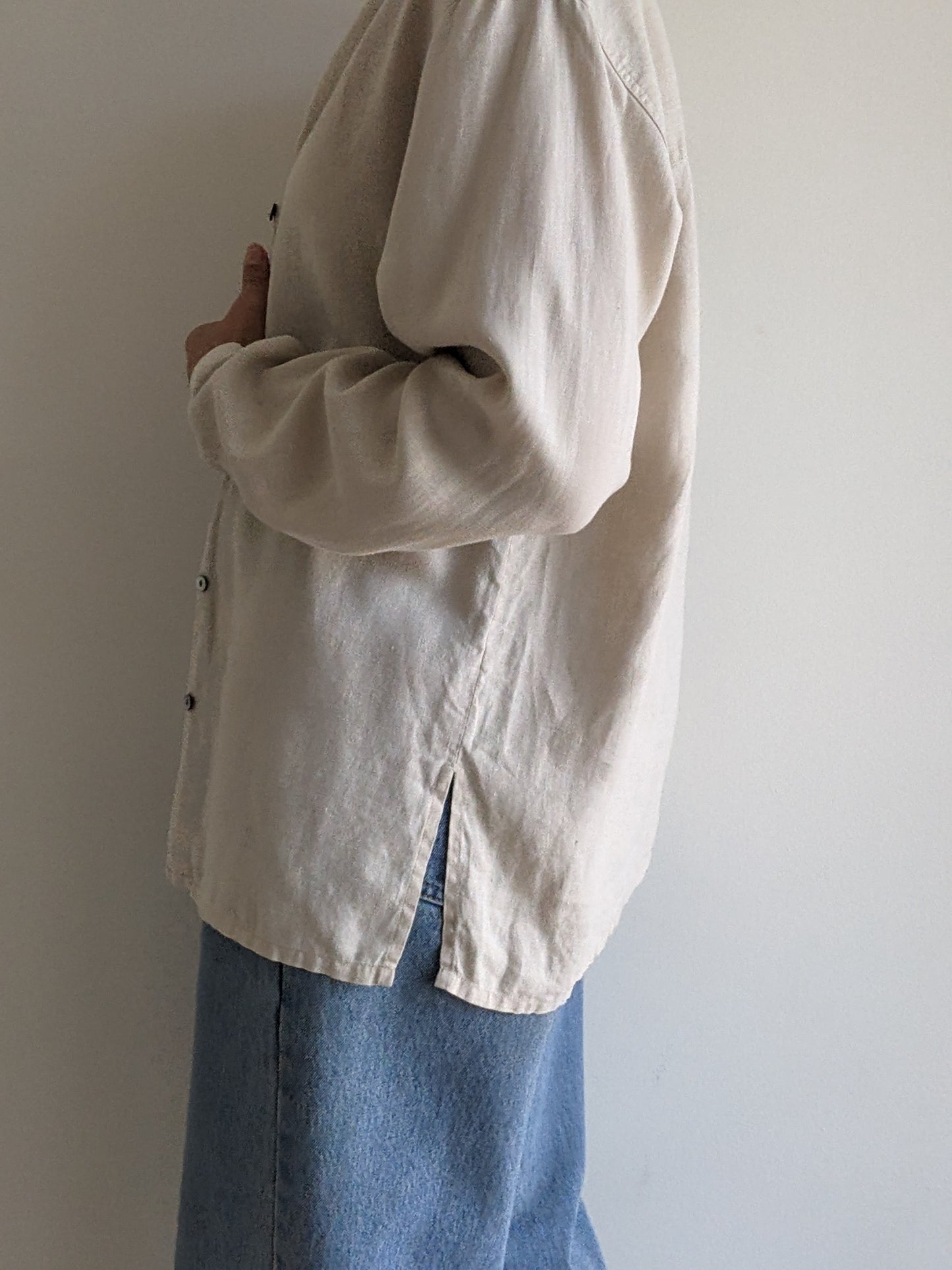 Vintage Ecru Linen Blouse