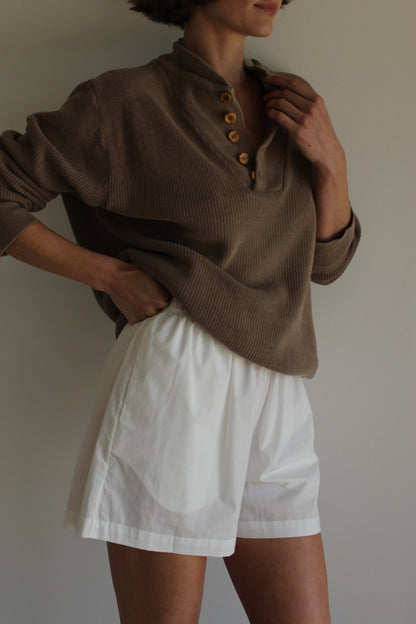Favorite Vintage Mocha Cotton Henley