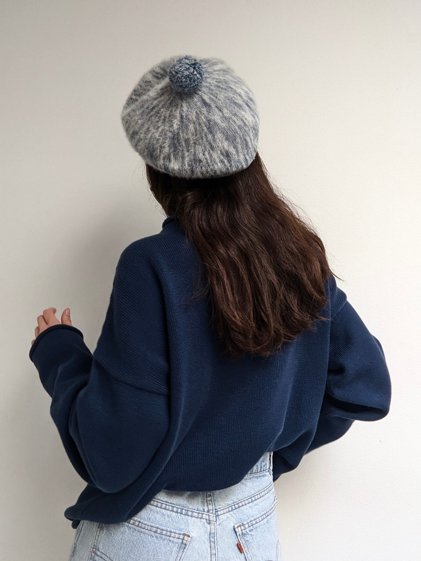 Vintage Frost Blue Angora Hat