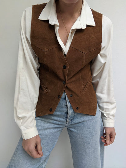 Vintage Tailored Suede Vest