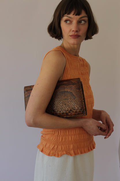 Incredible Vintage Genuine Snakeskin Clutch Bag