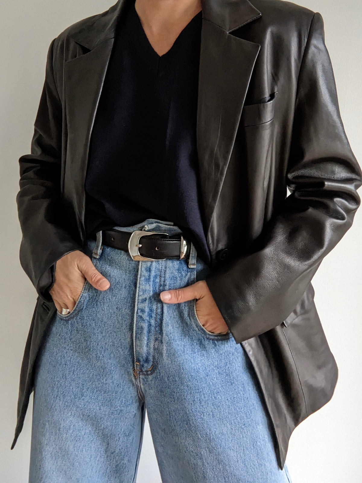 Vintage Onyx Lambskin Leather Jacket