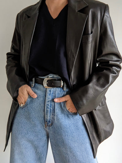 Vintage Onyx Lambskin Leather Jacket