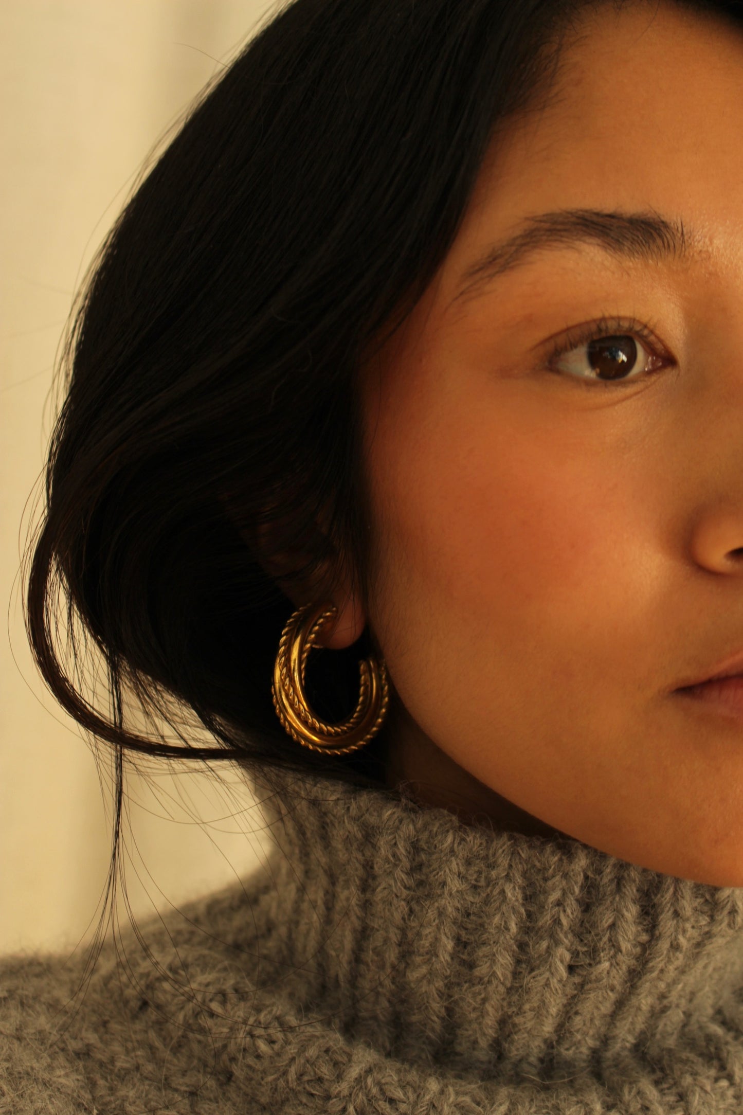Favorite Vintage Twisted Gold Coil Hoop Earrings