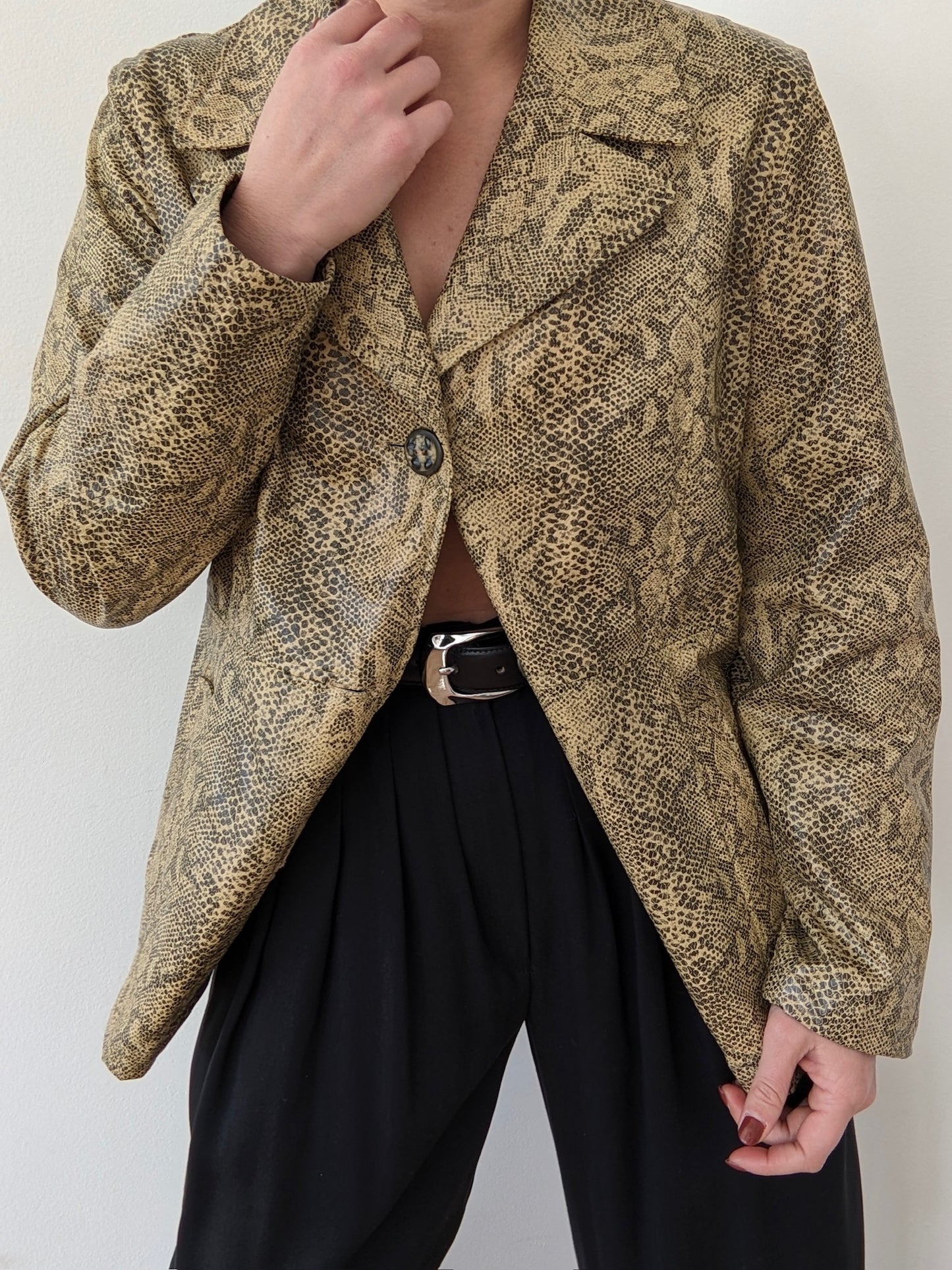 Vintage Snakeskin Vegan Leather Jacket