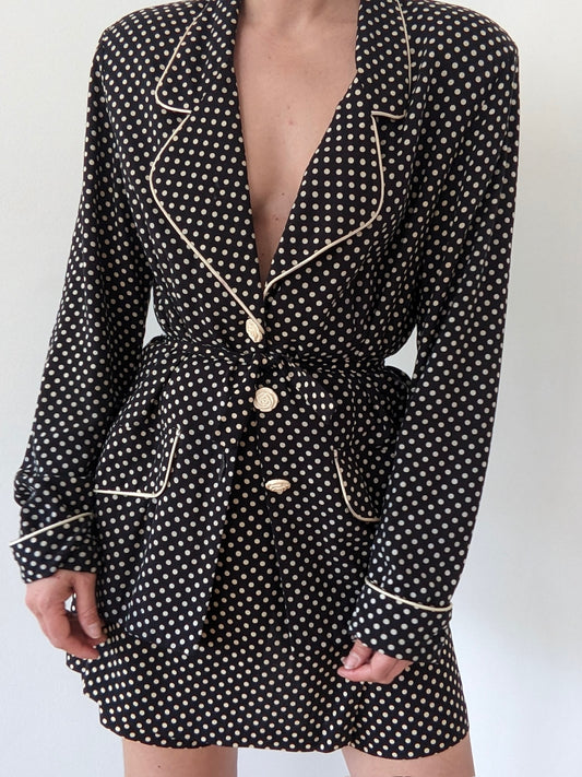 Sweet Vintage Polka Dot Skort & Blazer Set
