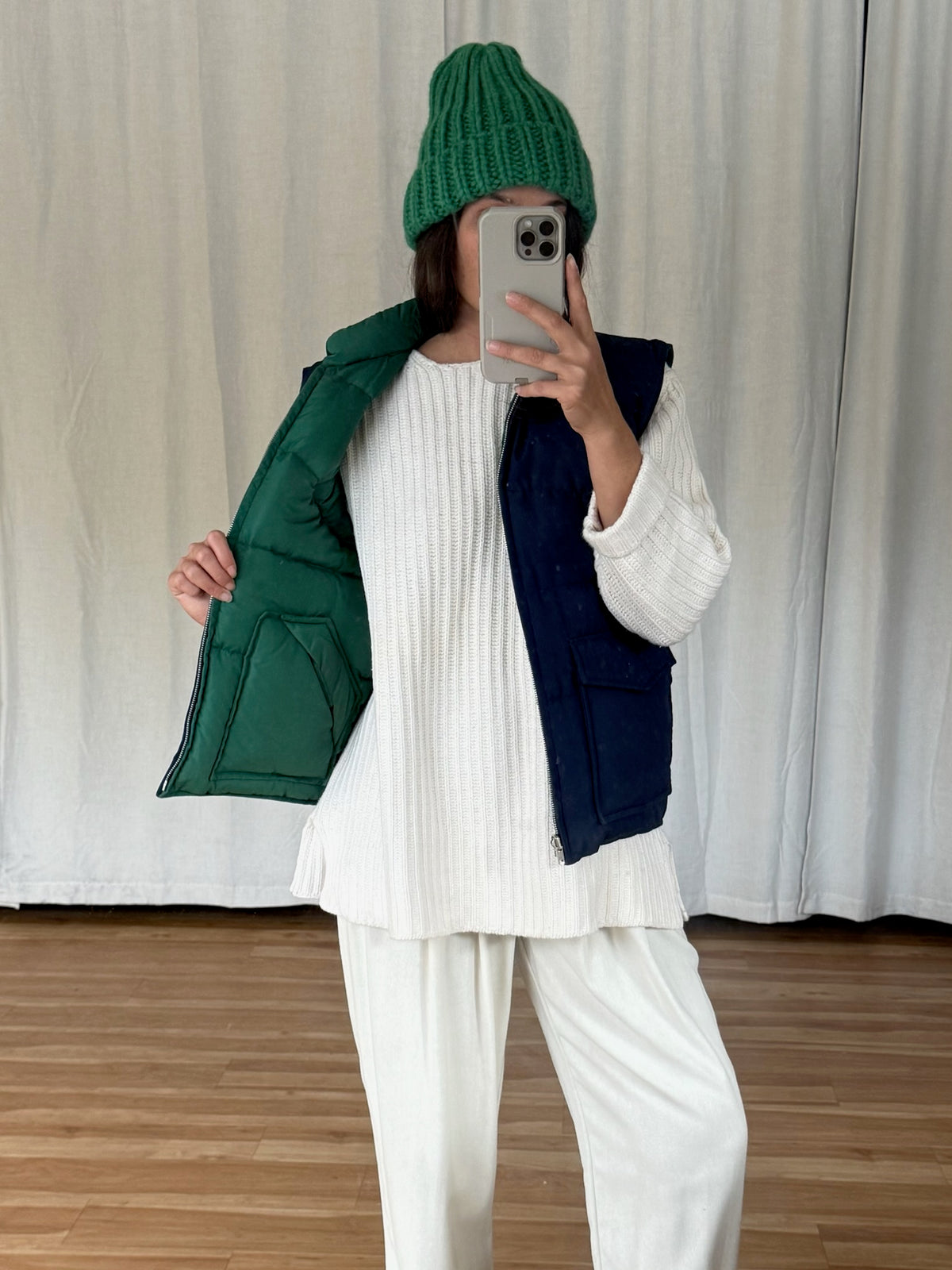 Vintage Reversible Down Puffer Vest