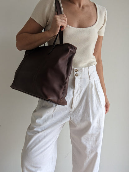 Amazing 90s Coach Chocolate Leather City Tote
