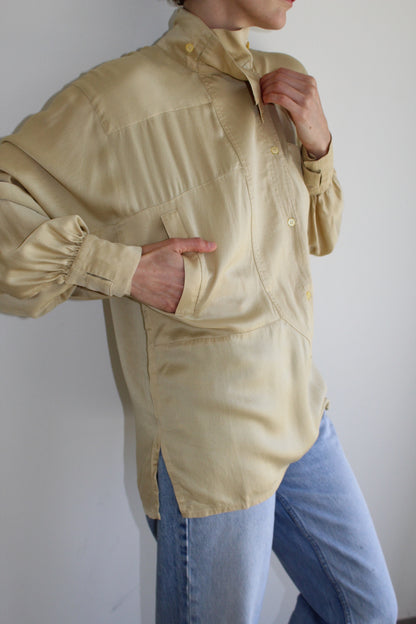 Beautiful 80s Escada Champagne Silk Blouse