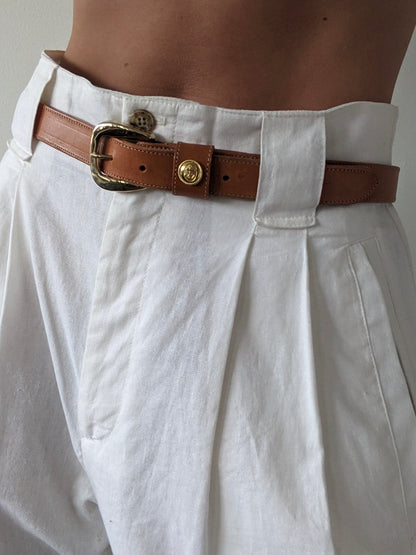 Vintage Leather & Anchor Pendant Belt