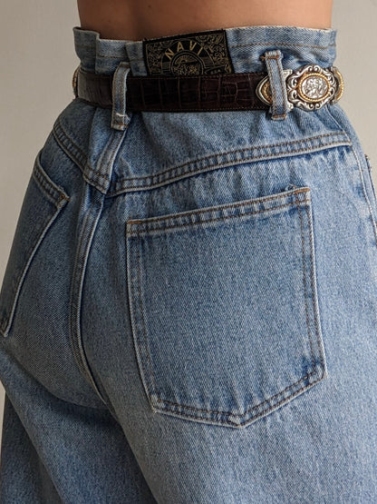 Vintage Embossed Leather & Ornate Hardware Belt