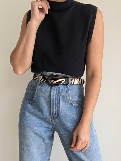 Vintage Faded Black Sleeveless SIlk Knit