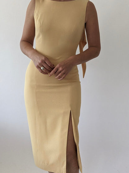 Vintage Apricot Back Tie Dress