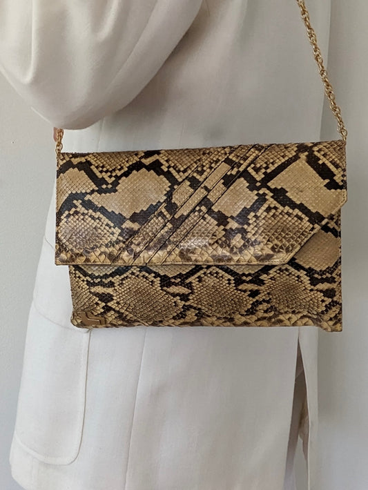 Incredible Vintage Snakeskin Clutch Purse