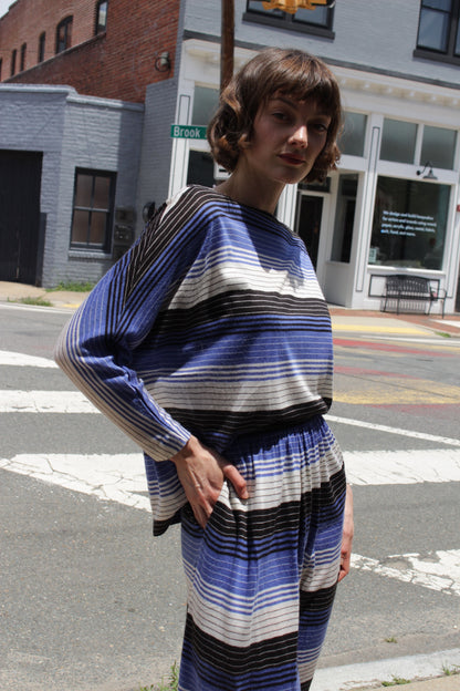 Christian Dior Striped Knit Skirt Set