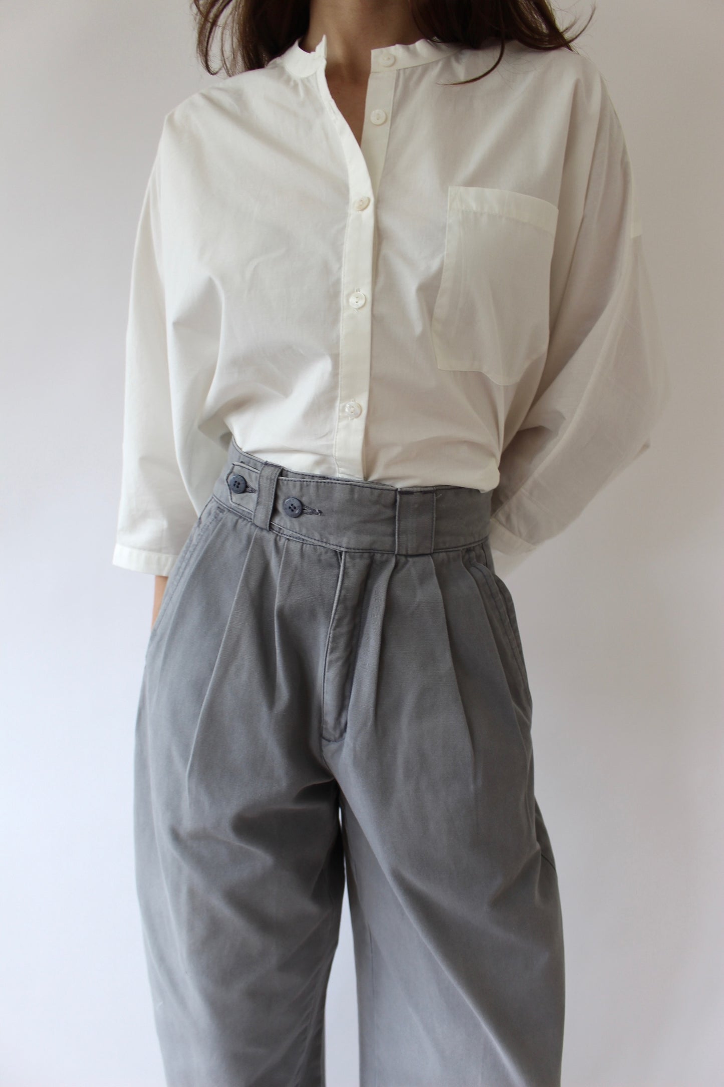 Vintage Slate Wide-Leg Trousers