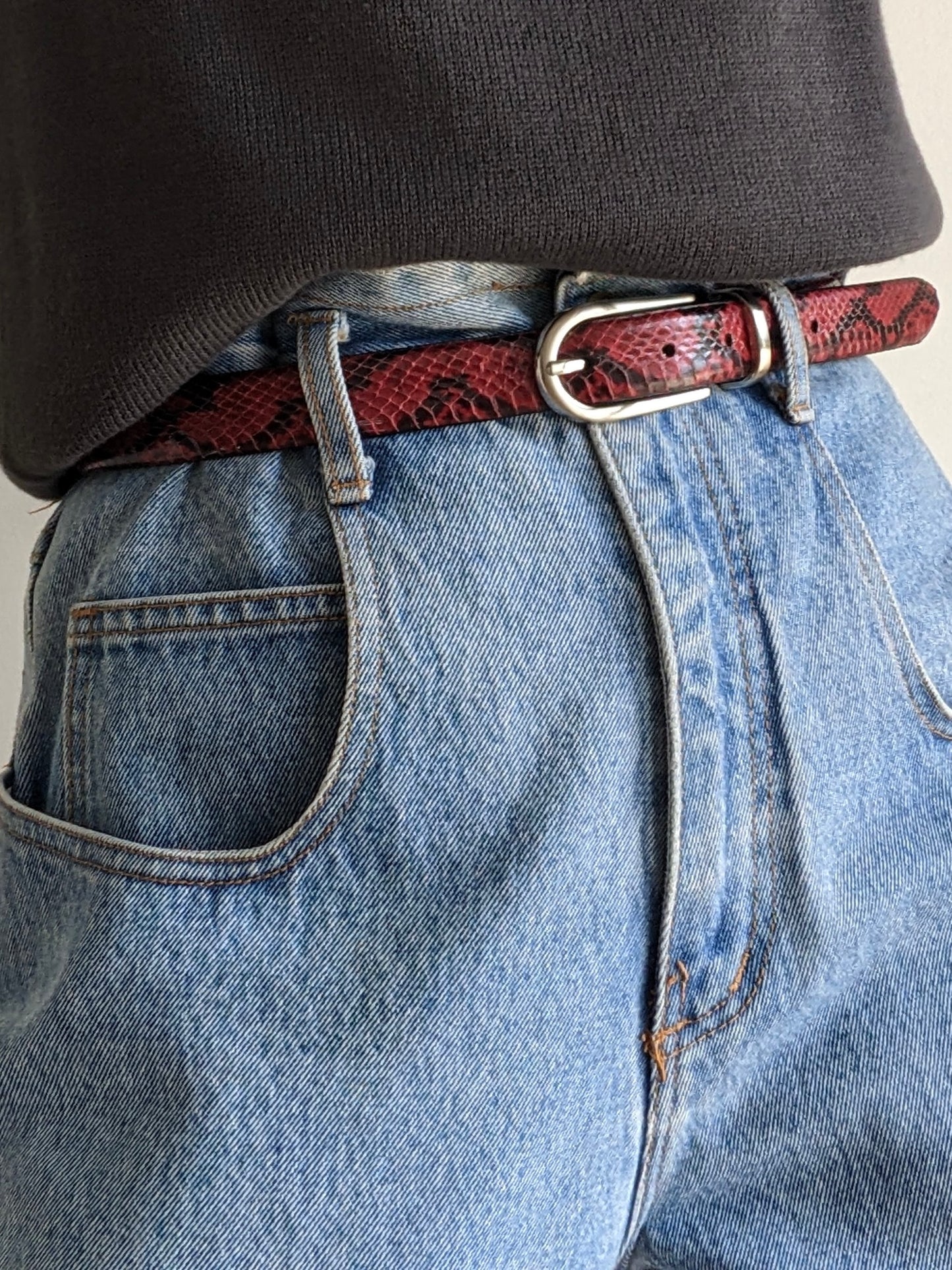 Vintage Two-Toned Genuine Snakeskin Belt