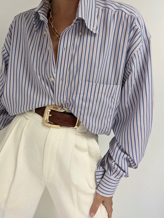 Classic Vintage Striped Oxford