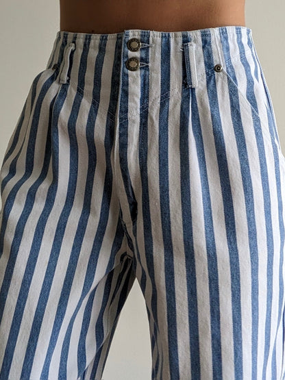 Vintage Blue Striped Denim
